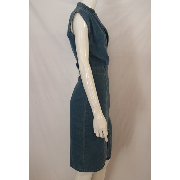 COTTON ON DENIM SPLIT DRESS W/PLUNGING NECKLINE 8 - Picture 3 of 7